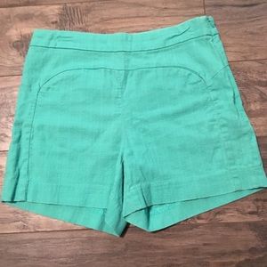 Anthropologie Cartonnier high waist teal shorts 6